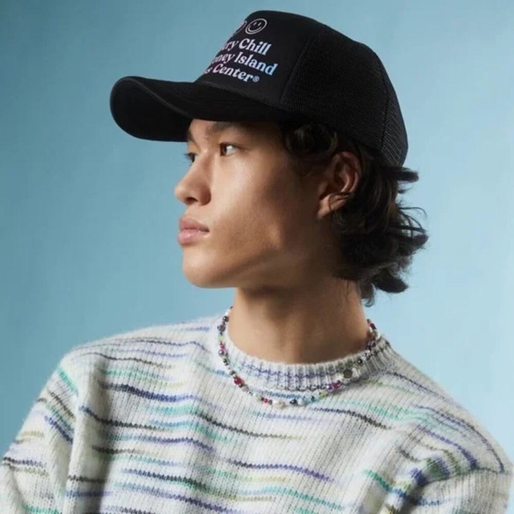 Coney Island Picnic Vchill Mesh Trucker Hat Black Adjustable Casual Streetwear